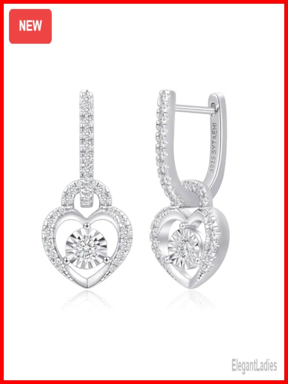 Sterling Silver Lab Grown Diamond Halo Stud Earrings Push Back